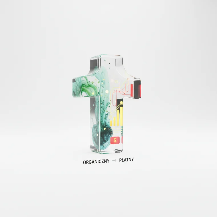 Twórca analizujący statystyki TikToka na ekranie smartfona, ilustrujący różnicę między zasięgiem organicznym i płatnym na TikToku