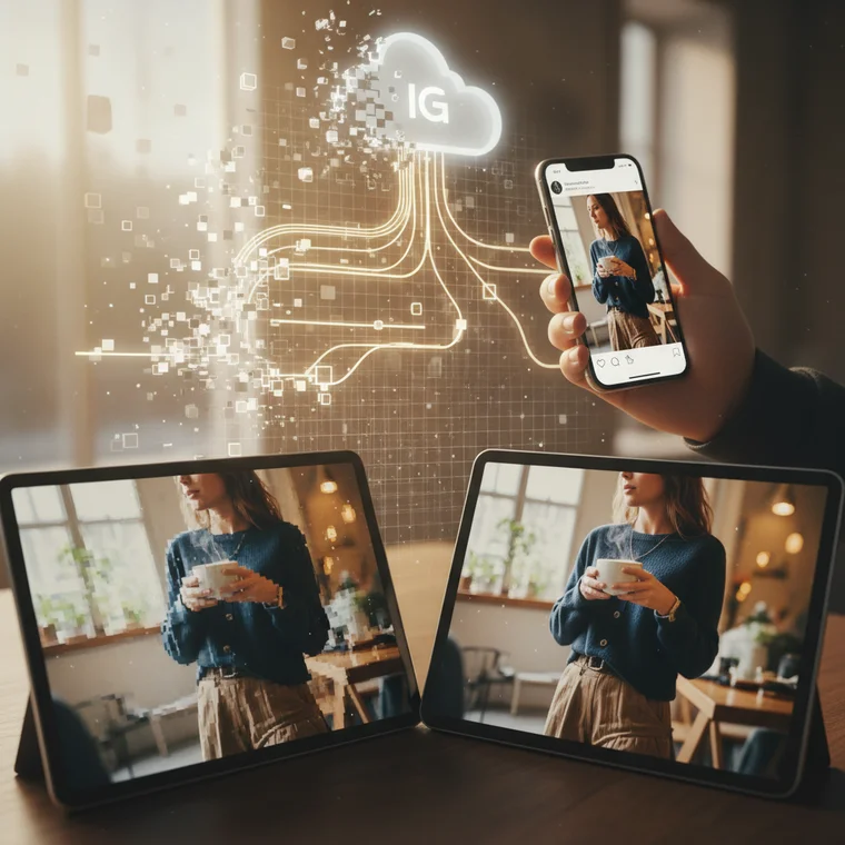 Przykładowy feed marki na Instagramie z ostrymi zdjęciami produktów, pokazujący efekt unikania kompresji zdjęć i filmów