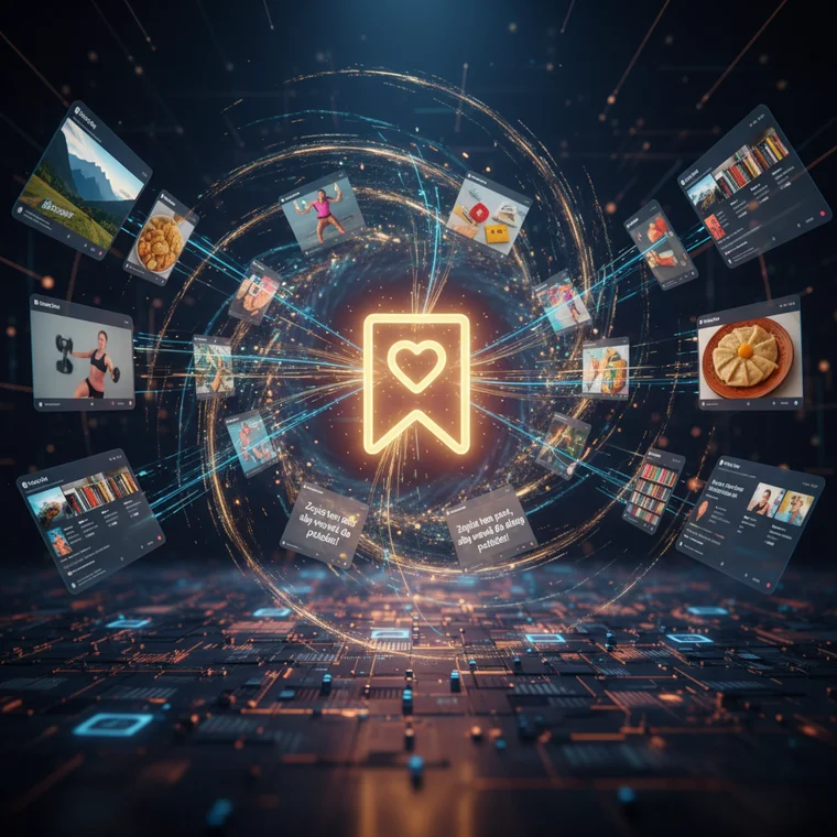 Strategia tworzenia treści do zapisania – marketer analizuje statystyki zapisanych postów, aby poprawić zasięgi w social media