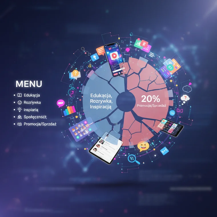 Strategia content mix 80/20 w praktyce, przegląd wideo, rolek i postów dopasowanych do algorytmów social media