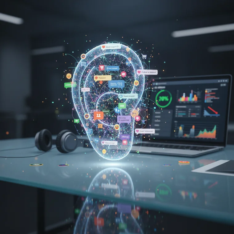 Dashboard narzędzia do social listeningu pokazujący analizę komentarzy, sentyment i trendy wokół marki