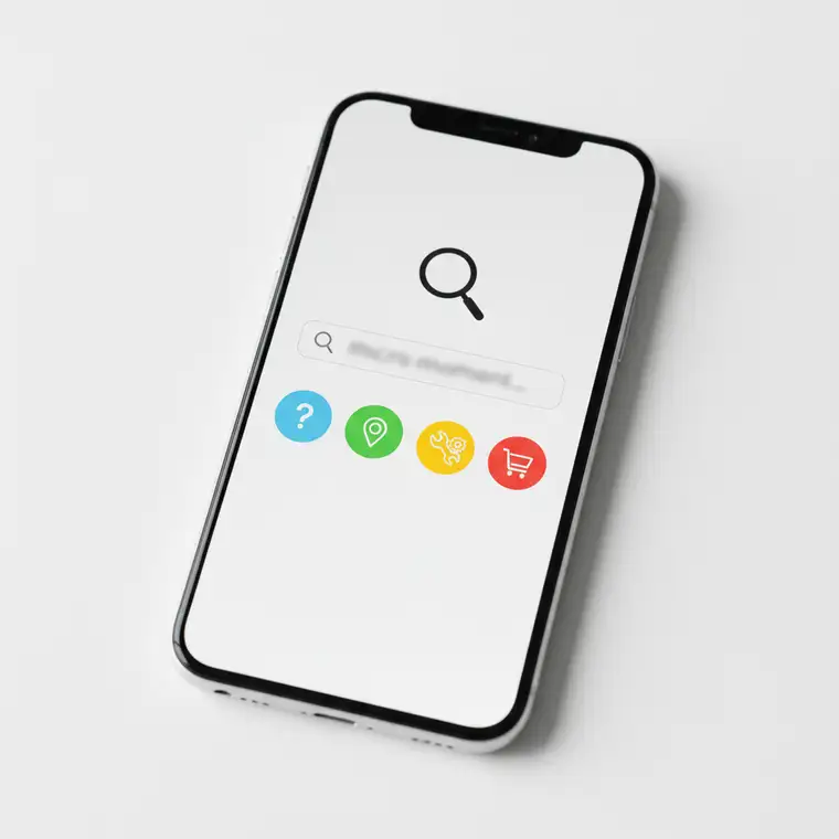 Osoba z telefonem w dłoni sprawdzająca informacje – ilustracja micro moments w content marketingu na urządzeniach mobilnych