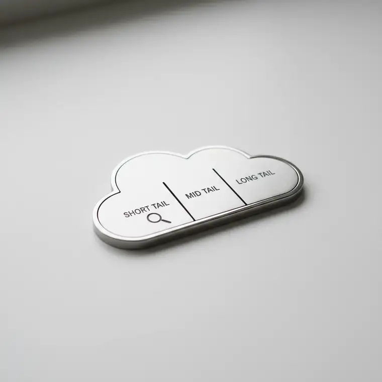 Strategia SEO SkyLike – osoba analizuje długość słów kluczowych w opisach na ekranie komputera, optymalizując treści pod wyszukiwanie