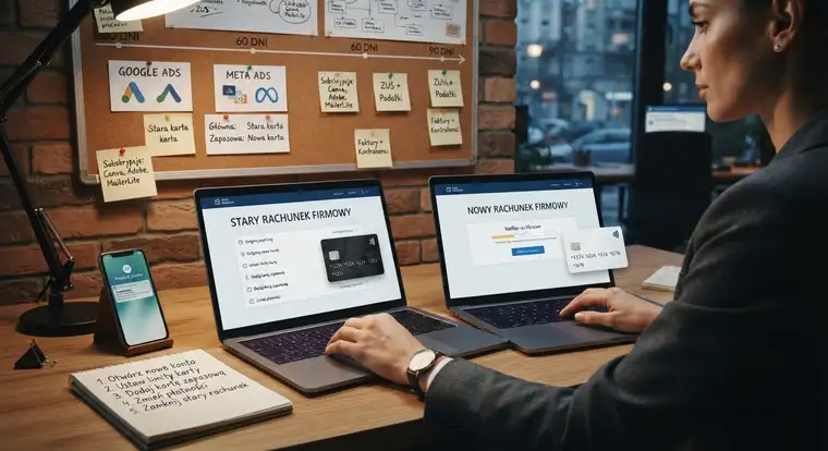 Aktualizacja subskrypcji narzędzi marketingowych po przeniesieniu konta firmowego do innego banku i płatności za reklamy